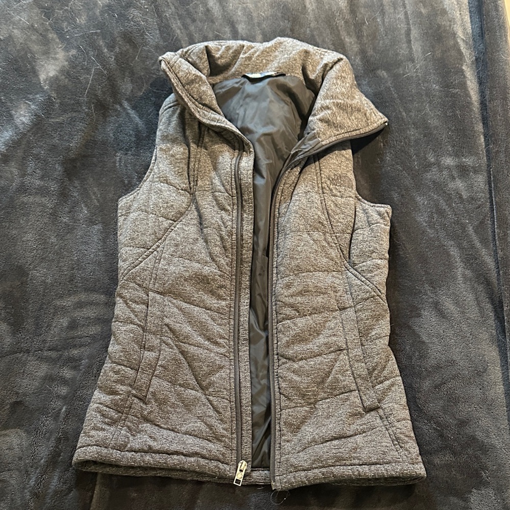 The North Face Black and Gray Quilted Vest